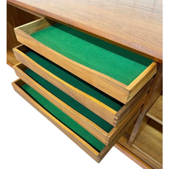 Brown Mid-Century Danish Modern Faarup Møbelfabrik Teak Tambour Sideboard – Restored! For Sale - Image 8 of 10