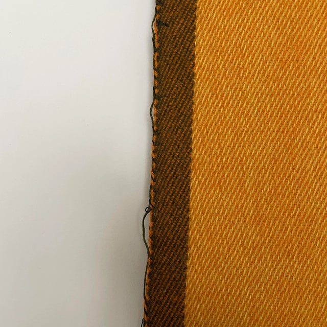 Vintage Danish Modern MCM Striped Pure Wool Blanket For Sale - Image 9 of 12