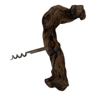 1950s Grape Vine Wood French Corkscrew For Sale