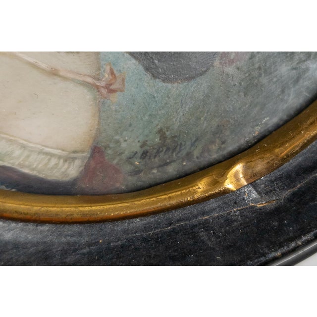 19th Century English Georgian Style Victorian Miniature Portrait of a Lady For Sale - Image 11 of 13