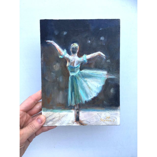 Framed Ballerina Painting Original Girl Woman Wall Decor by Valeriya Serova For Sale - Image 12 of 13