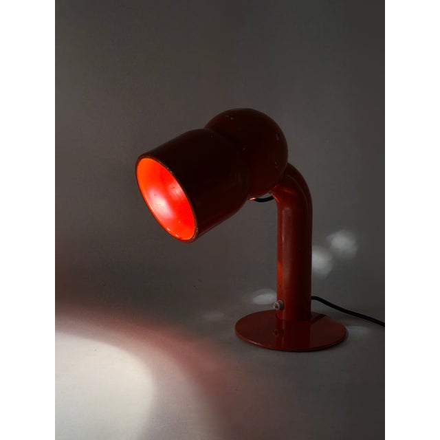 1960s Elio Martinelli, Mod. 2135 Robot Red Table / Desk Lamp, Martinelli Luce Italy For Sale - Image 9 of 10