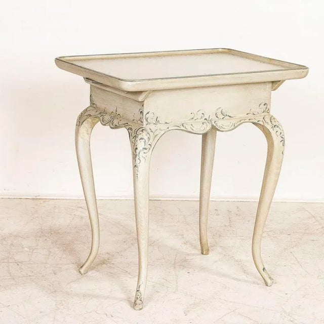 Antique Swedish Side Table Tea Table With Painted Finish For Sale - Image 4 of 13