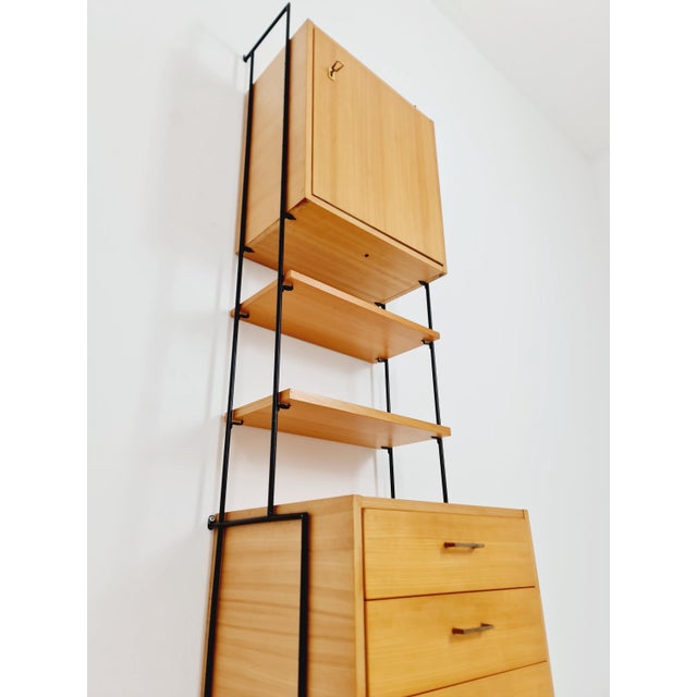 Mid-Century Modern Shelving Unit in Ash Wood by Hilker for Omnia, Germany, 1960s For Sale - Image 10 of 18