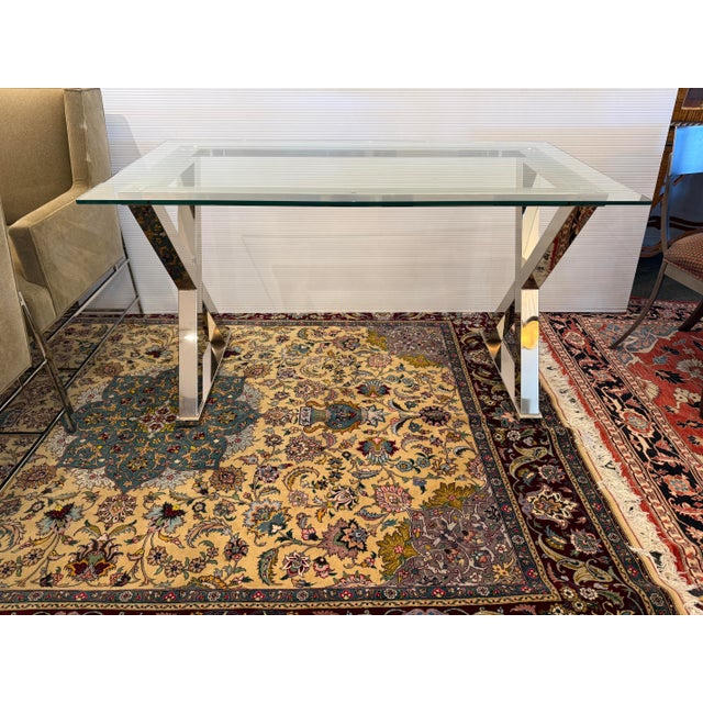 Design Plus Gallery presents the Ava Desk from Pottery Barn. A sleek, modern desk featuring 0.5 inch tempered glass top...