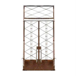 French Art Deco Wrought Iron House Door, 1930