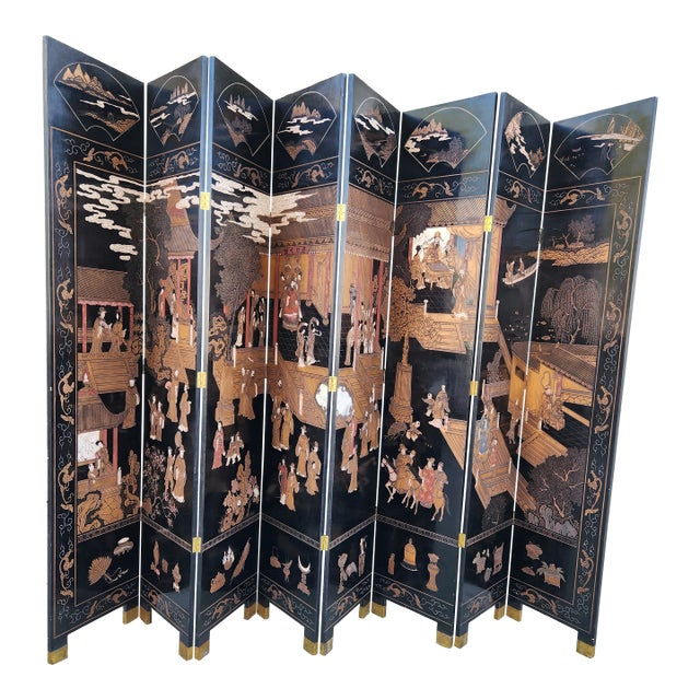 Vintage Asian Ming Style Coromandel Chinoiserie For Sale