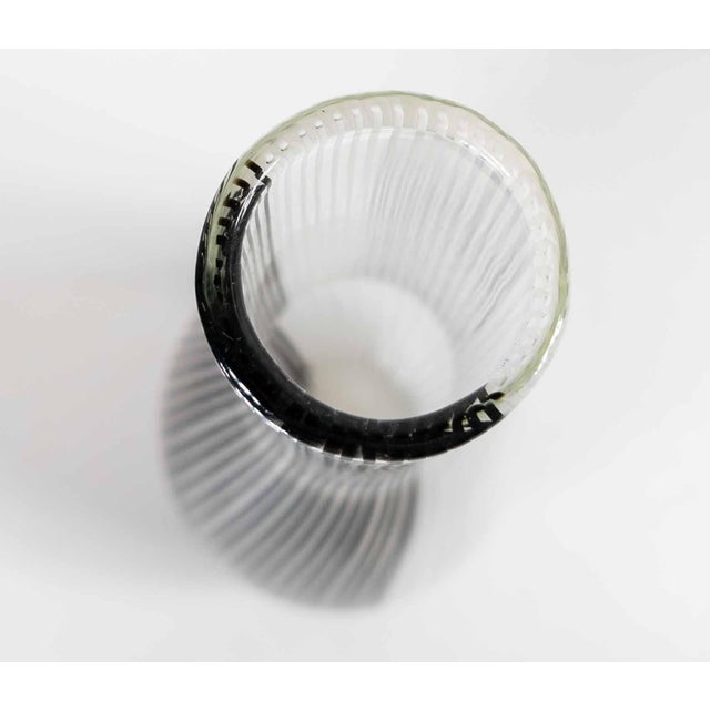 Mid-Century Modern Italian Murano Black and White Art Glass Bottle Vase For Sale - Image 9 of 16