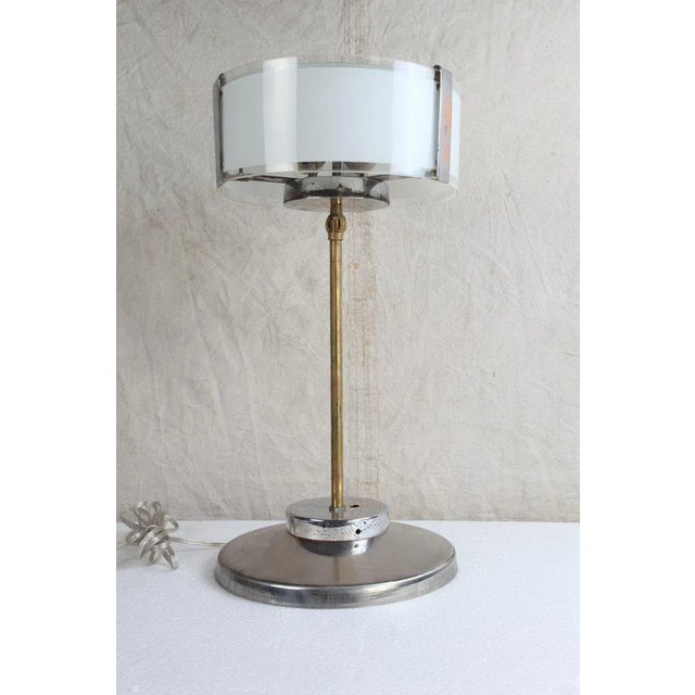 Mid 20th Century Mid-Century Modern Chrome and Frosted Glass Table Lamps - a Pair For Sale - Image 5 of 11