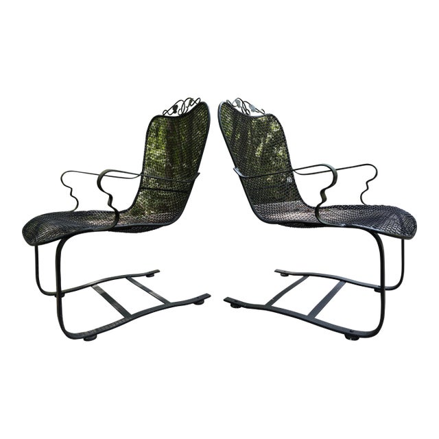 Mid 20th Century Russell Woodard Sculptura Pair of Porch Rockers, 2 Pieces, Attributed For Sale