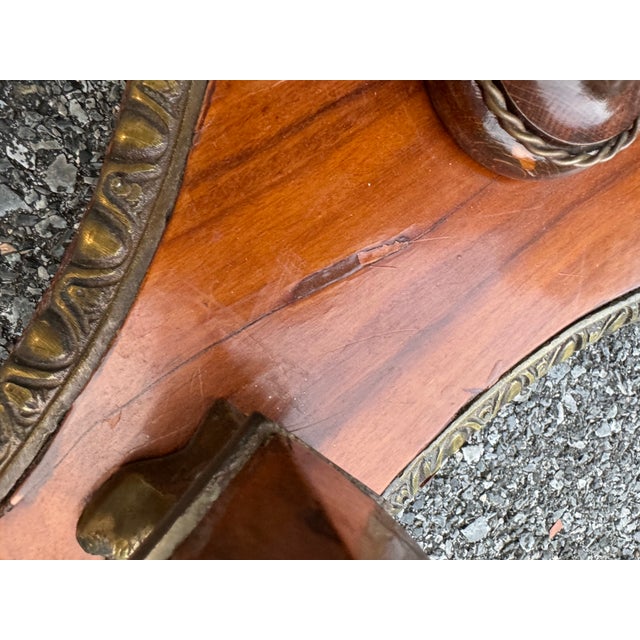 Mid-20th Century Neoclassical Style Pedestal With Green Marble Inserts and Brass Eagle Accents For Sale - Image 11 of 12