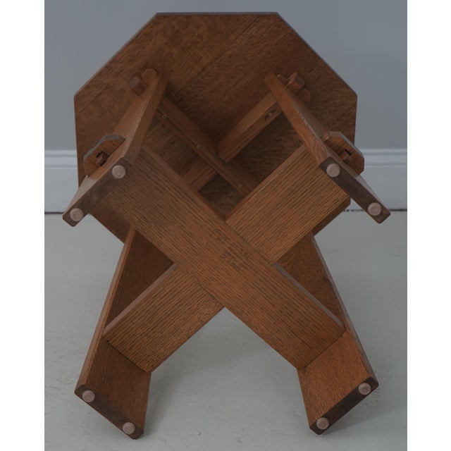 Mission Oak Bench Made Stickley Style Table For Sale - Image 13 of 16