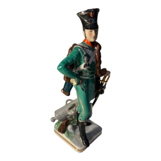 Vintage Ernst Bohne & Sohne German Porcelain Figurine of French Soldier For Sale
