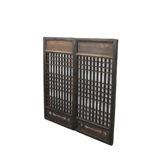This pair screen panel can be an excellent widow or wall decoration arts. The latticed screen allows air to circulate...