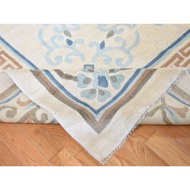 Textile 1940s Ivory Antique Oriental Rug For Sale - Image 7 of 10