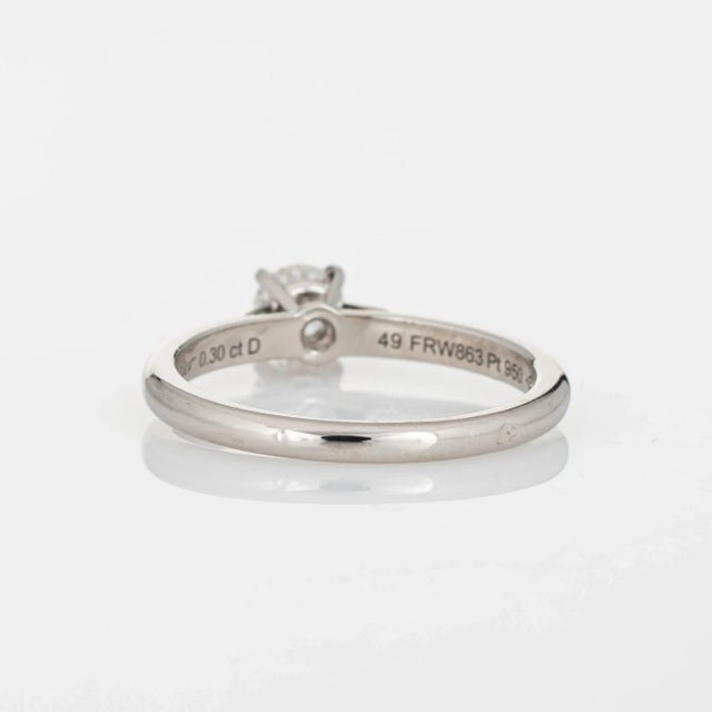Early 21st Century Cartier 0.30ct Diamond Engagement Ring Platinum Sz 5 Estate COA GIA Signed For Sale - Image 5 of 7