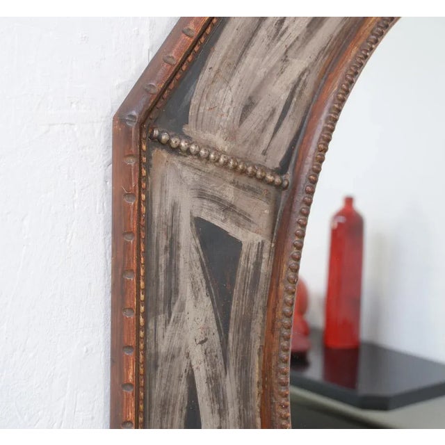 Wood Octagonal Wooden Mirror, 1930s For Sale - Image 7 of 12