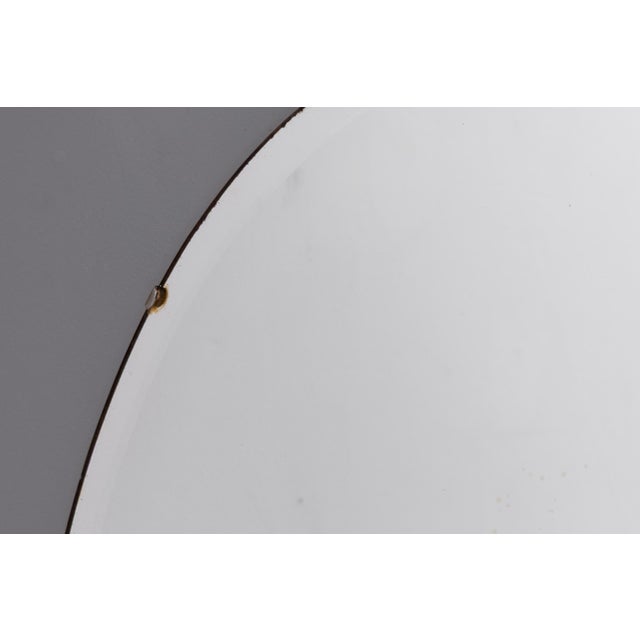 1950s Large Oval Frameless Mirror, 1950 For Sale - Image 5 of 6