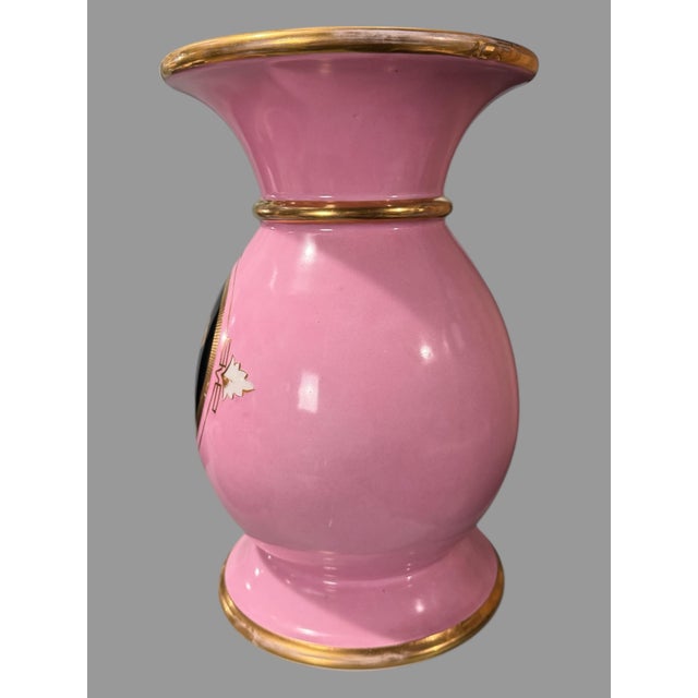 Victorian Antique Old Paris Porcelain Hand Painted 13" Portrait Vase For Sale - Image 3 of 6