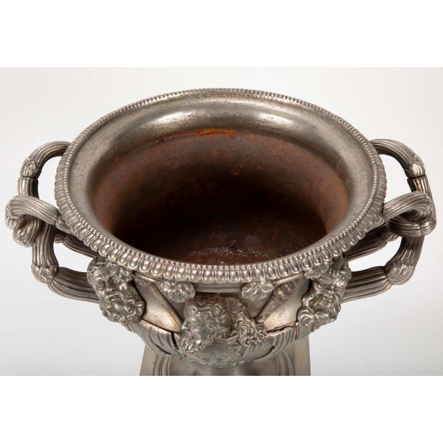 19th Century English Polished Steel Warwick Vase For Sale - Image 9 of 12