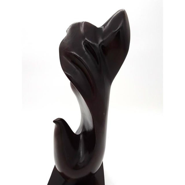 1970s Vintage Organic Abstract Mahogany Wood Carved Sculpture, 1970s For Sale - Image 5 of 11