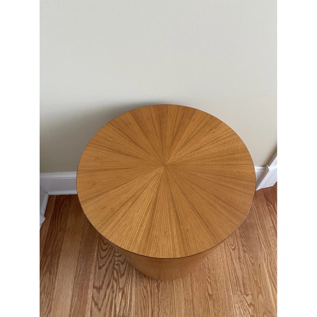 Brown Vintage Mid-Century Modern Round Cylinder Drum Barrel Table For Sale - Image 8 of 9