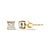 Contemporary 14K Yellow Gold 5/8 Cttw Princess Natural Brown Color Diamond 4-Prong Stud Earrings, A Pair For Sale - Image 3 of 6