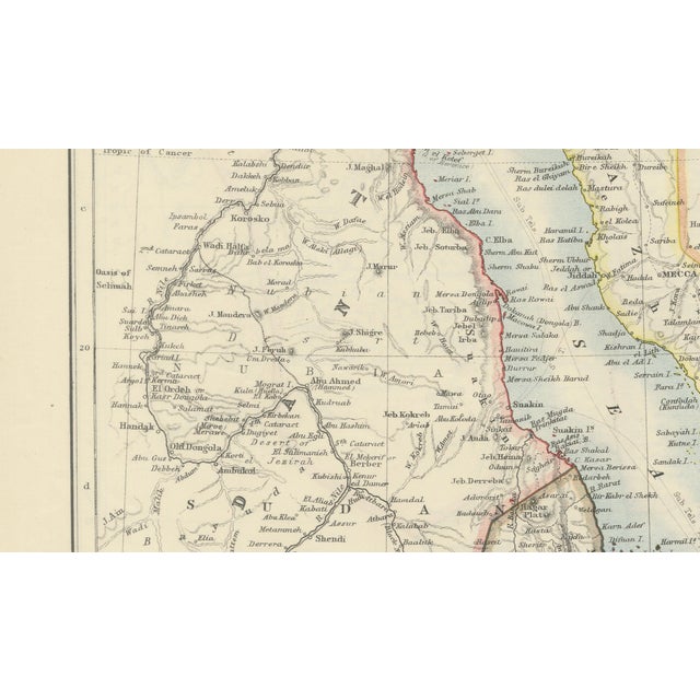 Red Sea Map by W. & A.K. Johnston, 1895 For Sale - Image 9 of 11