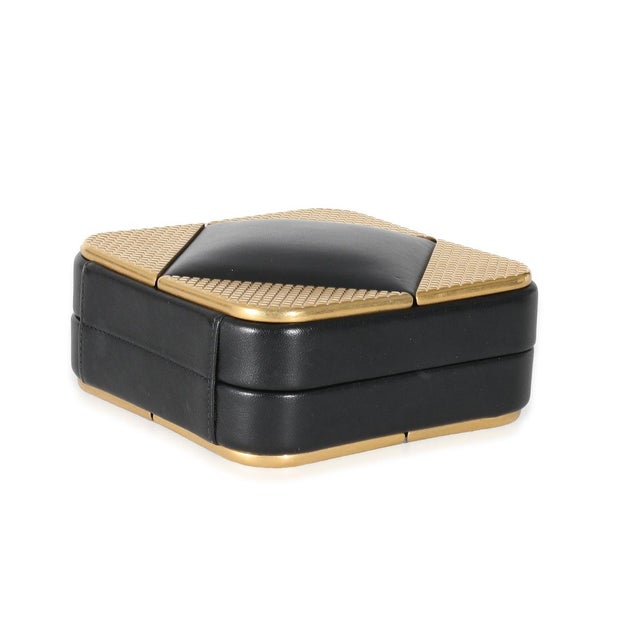Chanel Black Lambskin Gold Metal Square CC Clutch For Sale - Image 4 of 7