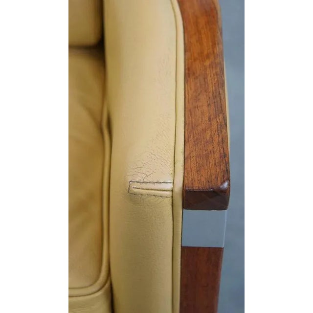 Art Deco Decoforma Series High Back Armchair in Yellow Leather from Schuitema For Sale - Image 14 of 16