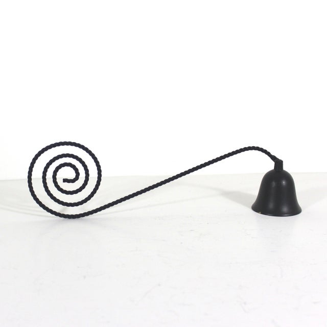 Large Vintage Black Candle Snuffer, Twisted Scroll Handle, Spanish Revival For Sale - Image 4 of 7