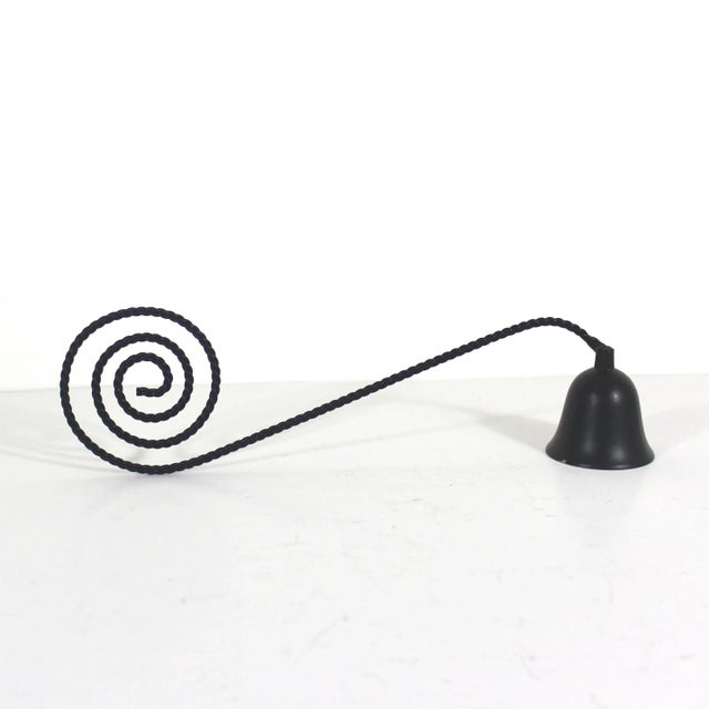 Vintage Black Candle Snuffer, Twisted Scroll Handle, Spanish Revival For Sale - Image 4 of 7