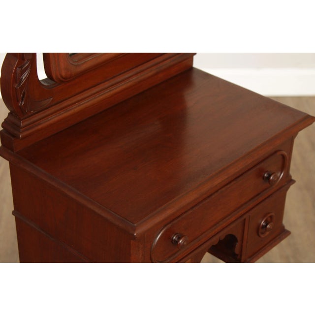Brown Antique 19th Century American Victorian Walnut Shaving Stand with Mirror For Sale - Image 8 of 13