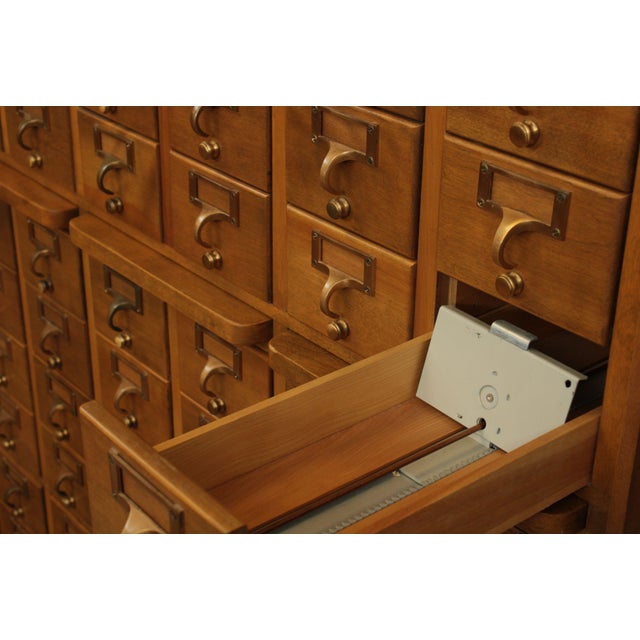 1960's Vintage Maple Pair 72 Drawer Library Card File Chairish