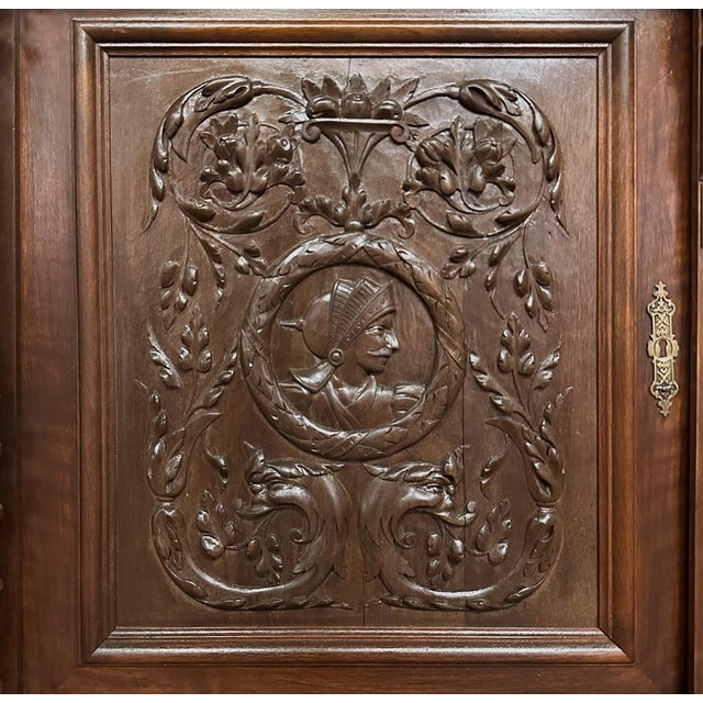 19th Century French Walnut Henri II Buffet For Sale - Image 10 of 12