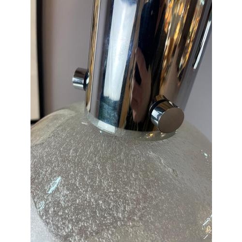 Glass Chrome and Frosted Glass Pendant Lamp by Herbert Proft for Limburg For Sale - Image 7 of 11