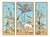 Palm Beach Paradise by Allison Cosmos, Set of 3, in Gold Framed Paper, Large Art Print For Sale