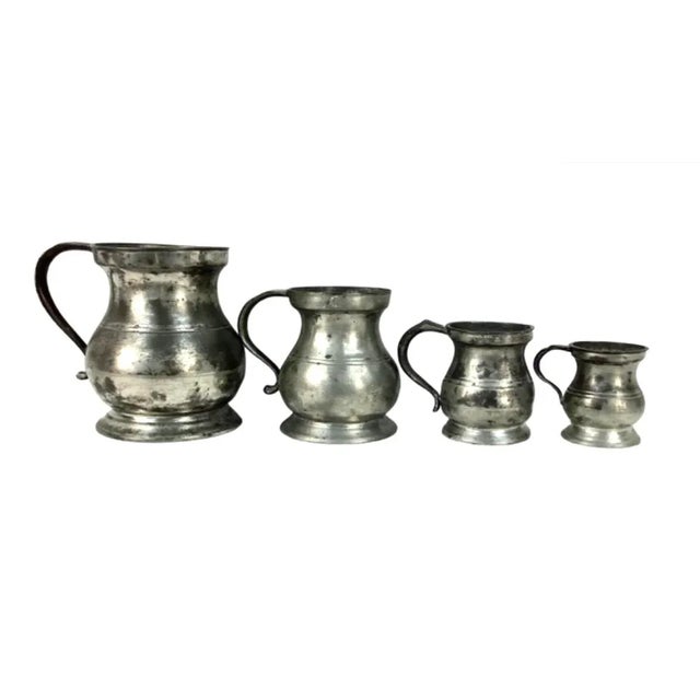 Set of Four Yates & Birch English Pewter Graduated Pitchers For Sale - Image 10 of 10