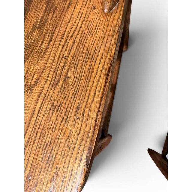 Brown Set of 4 Antique Mission Style Solid Tiger Oak Dining Chairs For Sale - Image 8 of 10