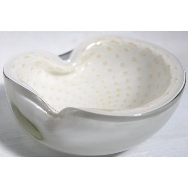 Glass Mid Century Art Glass Bowl Made in Murano Italy For Sale - Image 7 of 12