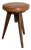 French Three Compas Legs Piano Stool in Skai and Beech, 1950s For Sale