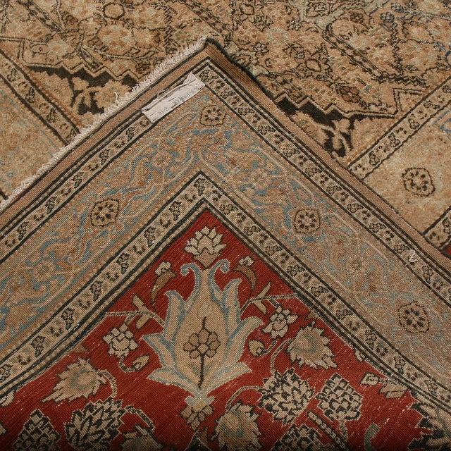 Textile Antique Doroksh Traditional Beige-Brown and Red Wool Persian Rug For Sale - Image 7 of 7