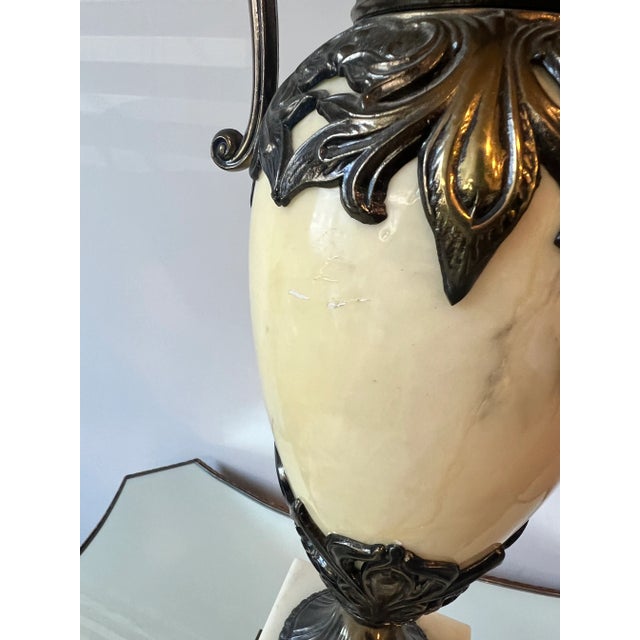 Mid-Century Modern Mid 20th Century Marble & Brass Table Lamp For Sale - Image 3 of 11