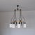 Italian Six-Light Chandelier in Brass, Black Metal and Opaline Glass, 1950s For Sale - Image 15 of 16
