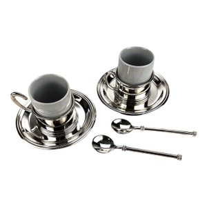 Silver Plate Demitasse Set for 2