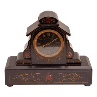 Antique Napoleon III Marble Mantel Clock by Adolf Fraaier, Amsterdam, 1900 For Sale
