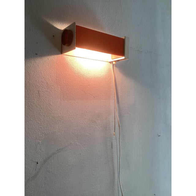 Mid-Century Modern Wall Lamp by Niek Hiemstra Orange for Hiemstra Evolux, 1970 For Sale - Image 3 of 9