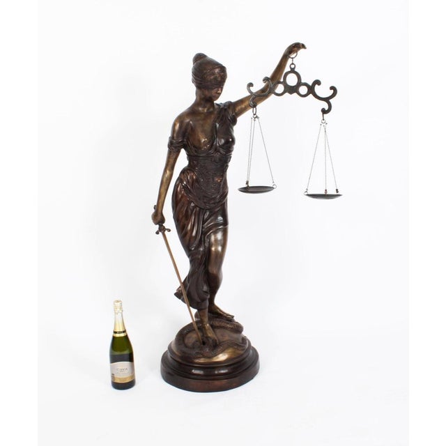 4ft Lady Justice Statue, 20th Century, Bronze For Sale - Image 14 of 18