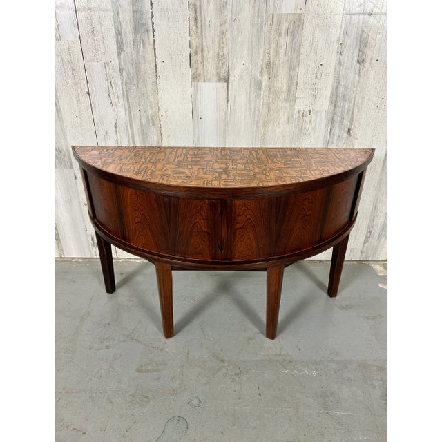 Mid-Century Modern Danish Modern Demi Lune Table For Sale - Image 3 of 13