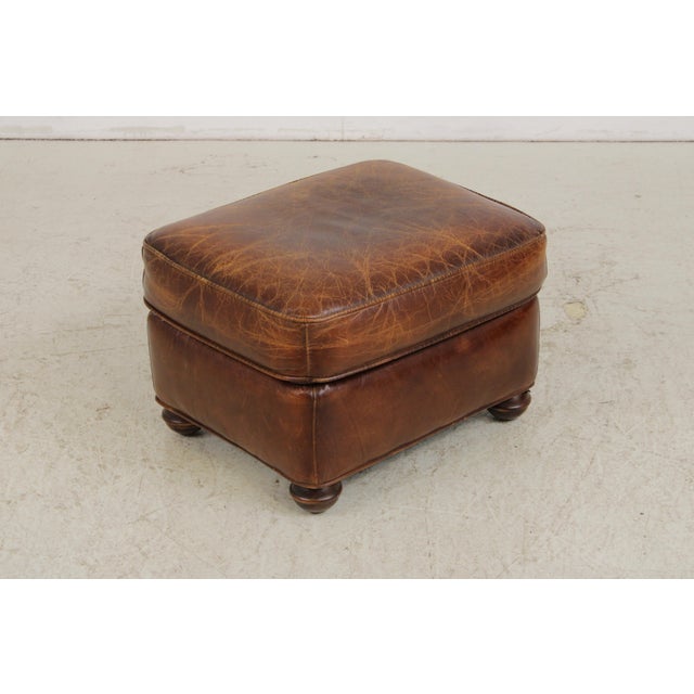 Stickley Tufted Back Leather Chair & Ottoman For Sale - Image 13 of 18